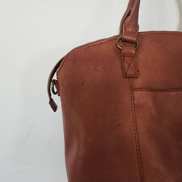 American Leather Co Brown Leather Handbag Purse 14" x 10" - Picture 5 of 9
